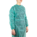 Camice monouso da laboratorio non sterile in TNT - 10pz - verde