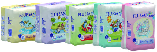 PANNOLINI PER BAMBINO FLUFSAN BABY - MAXI 7/18 Kg - 18 pezzi