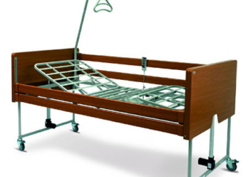 Letto deg. elet. legno bongo c/sponde,soll.malati, ruote p.135kg