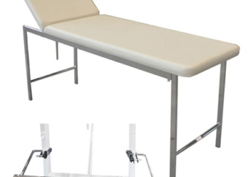 Letto visita 1 snodo beige con portarotolo